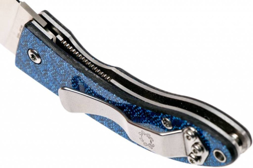 Складной нож Spyderco Lil' Lum Blue Nishijin - 205GFBLP фото 3