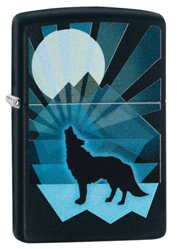 499 ZIPPO ЗажигалкаWolf and Moon с покрытием Black Matte 499 ZIPPO ЗажигалкаWolf and Moon с покрытием Black Matte