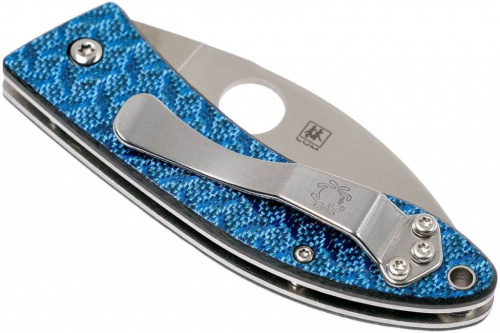 Складной нож Spyderco Lil' Lum Blue Nishijin - 205GFBLP фото 13
